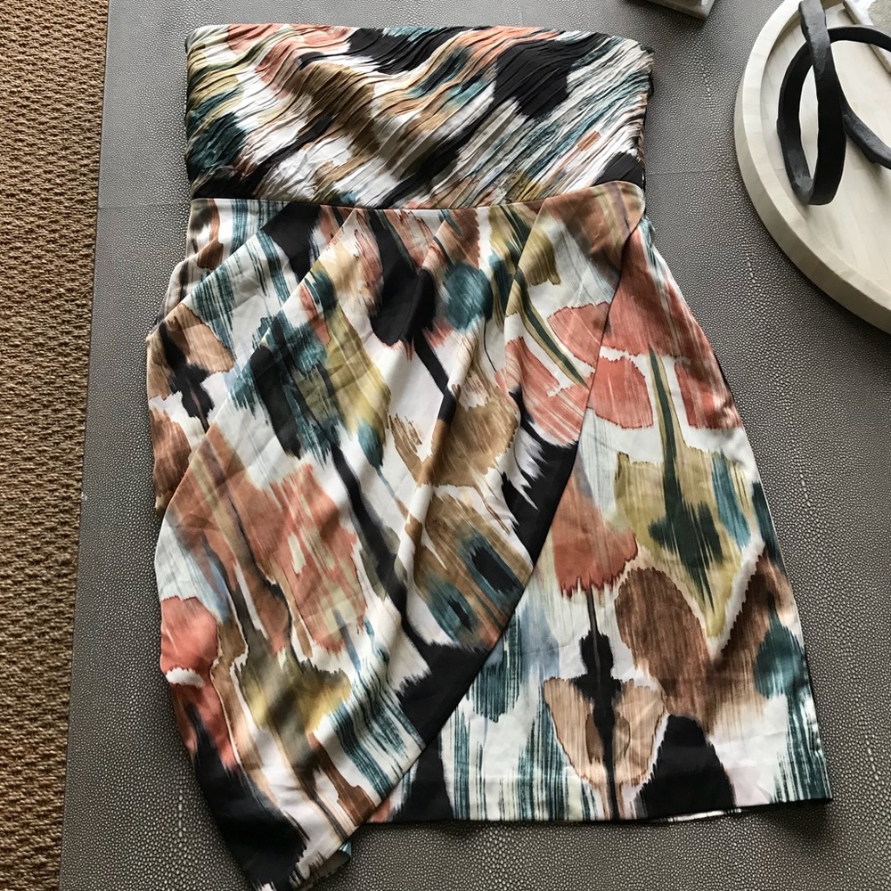 Strapless watercolor dress